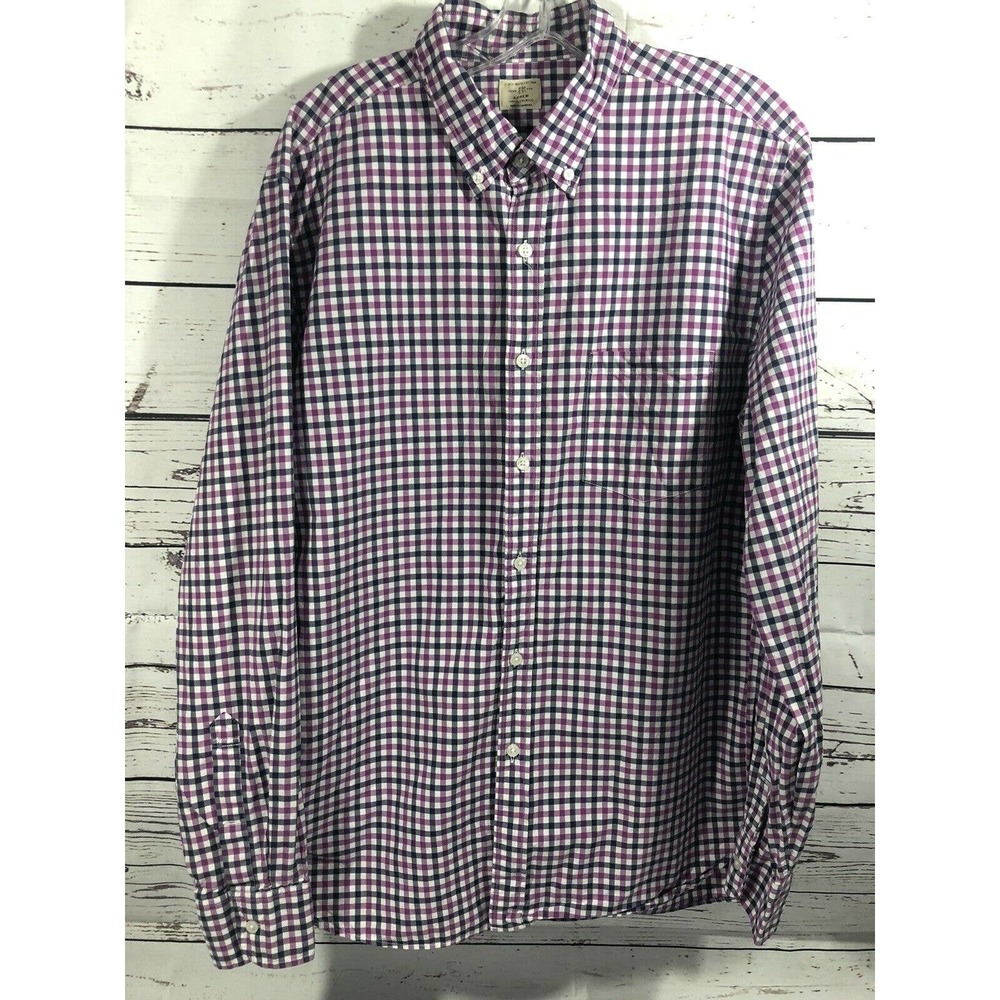 J.Crew Classic Fit Gingham Plaid Button Down Shirt